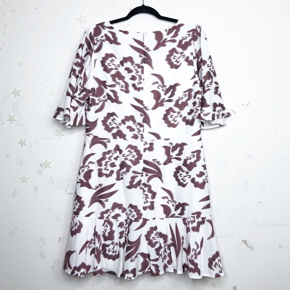 REBECCA Taylor flutter sleeve ruffle Amea snow spice dress - Picture 6 of 10